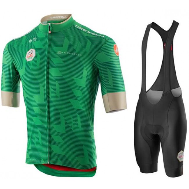 2020 UAE Tour Fahrradbekleidung Kurzamtrikot+Trägerhose kurz Grün 2020 UAE Tour Fahrradbekleidung Kurzamtrikot+Trägerhose kurz Grün