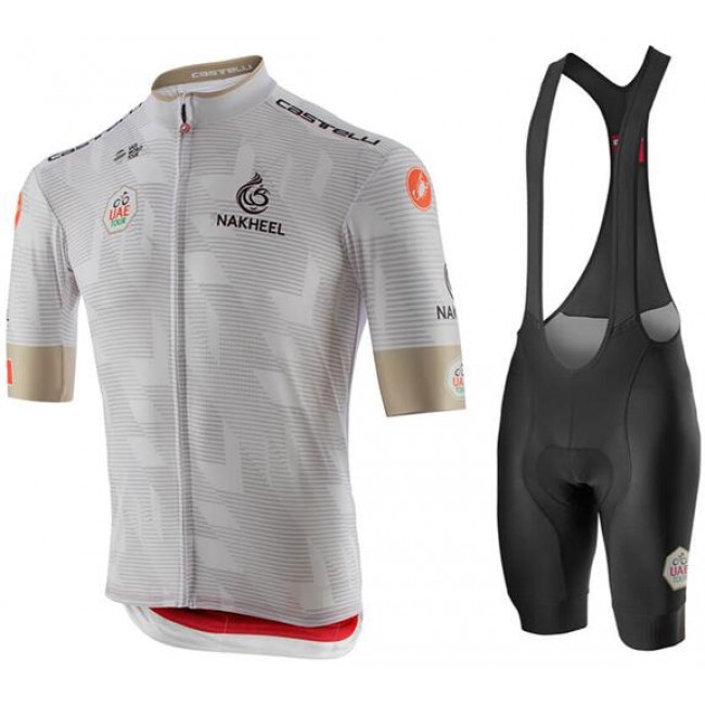 2020 UAE Tour Fahrradbekleidung Kurzamtrikot+Trägerhose kurz Weiß 2020 UAE Tour Fahrradbekleidung Kurzamtrikot+Trägerhose kurz Weiß