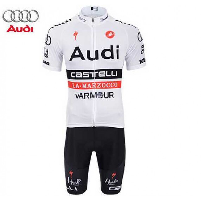 2015 AUDI Fahrradbekleidung Satz Fahrradtrikot Kurzarm Trikot und Kurz Radhose weiß EH72C 2015 AUDI Fahrradbekleidung Satz Fahrradtrikot Kurzarm Trikot und Kurz Radhose weiß EH72C