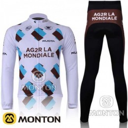 Ag2r La Mondiale Fahrradtrikot Radbekleidung Langarm+Lang Fahrradhose OV3ZV Ag2r La Mondiale Fahrradtrikot Radbekleidung Langarm+Lang Fahrradhose OV3ZV