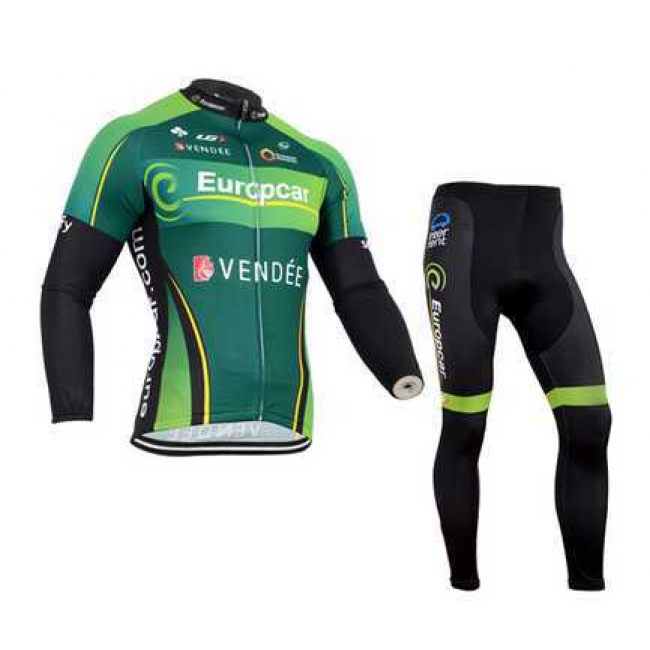 2014 Europcar Fahrradbekleidung Radtrikot Satz Langarm und Lange Radhose grün Schwarz 5L741 2014 Europcar Fahrradbekleidung Radtrikot Satz Langarm und Lange Radhose grün Schwarz 5L741