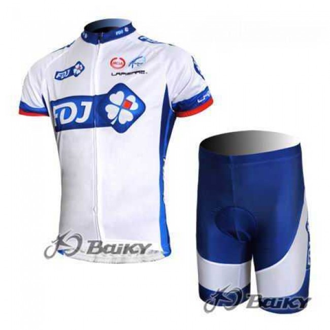 FDJ-BigMat Pro Team Radbekleidung Radtrikot Kurzarm und Fahrradhosen Kurz weiß blau SE96K FDJ-BigMat Pro Team Radbekleidung Radtrikot Kurzarm und Fahrradhosen Kurz weiß blau SE96K