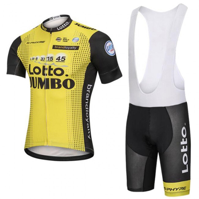 2018 Lotto Jumbo Fahrradbekleidung Radtrikot Satz Kurzarm+Kurz Trägerhose HAZ9B 2018 Lotto Jumbo Fahrradbekleidung Radtrikot Satz Kurzarm+Kurz Trägerhose HAZ9B