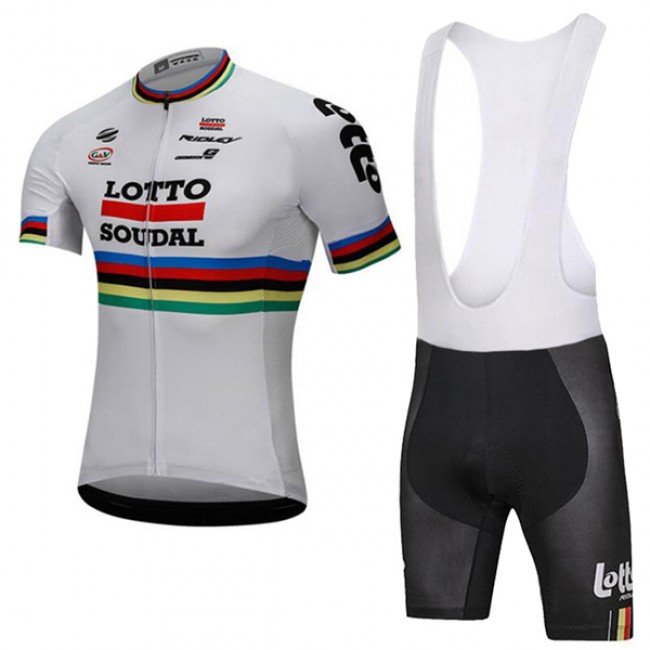 2018 Lotto Soudal weiß Fahrradbekleidung Radtrikot Satz Kurzarm+Kurz Trägerhose T4RMD 2018 Lotto Soudal weiß Fahrradbekleidung Radtrikot Satz Kurzarm+Kurz Trägerhose T4RMD