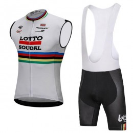 2018 Lotto Soudal weiß Set Mouwloze+Kurz Trägerhose K2Q3H 2018 Lotto Soudal weiß Set Mouwloze+Kurz Trägerhose K2Q3H