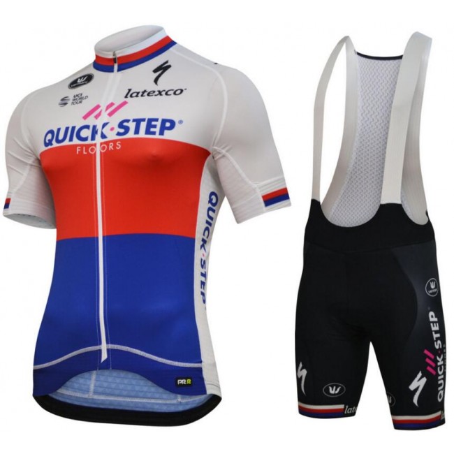 Quick Step Floors 2018 Czech champion Fahrradbekleidung Radtrikot Satz Kurzarm+Kurz Trägerhose FTN1V Quick Step Floors 2018 Czech champion Fahrradbekleidung Radtrikot Satz Kurzarm+Kurz Trägerhose FTN1V