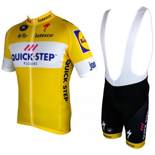 Quick-Step Floors 2018 Tour Special Edition gelb Fahrradbekleidung Radtrikot Satz Kurzarm+Kurz Trägerhose B3XVU Quick-Step Floors 2018 Tour Special Edition gelb Fahrradbekleidung Radtrikot Satz Kurzarm+Kurz Trägerhose B3XVU