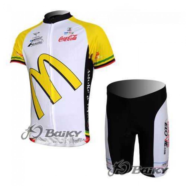 McDonald Legea Pro Team Radbekleidung Radtrikot Kurzarm und Fahrradhosen Kurz weiß gelb V5HBR McDonald Legea Pro Team Radbekleidung Radtrikot Kurzarm und Fahrradhosen Kurz weiß gelb V5HBR