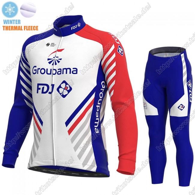 GROUPAMA FDJ Winter Thermal Fleece 2021 Fahrradbekleidung Radtrikot Langarm+Lang Trägerhose QZWAD GROUPAMA FDJ Winter Thermal Fleece 2021 Fahrradbekleidung Radtrikot Langarm+Lang Trägerhose QZWAD