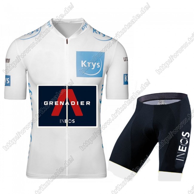 Team INEOS Grenadier 2021 Tour De France White Fahrradbekleidung Satz Fahrradtrikot Kurzarm Trikot Und Kurz Radhose KYOTN Team INEOS Grenadier 2021 Tour De France White Fahrradbekleidung Satz Fahrradtrikot Kurzarm Trikot Und Kurz Radhose KYOTN