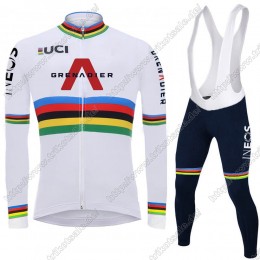 Team INEOS Grenadier UCI World Champion 2021 Herren Fahrradbekleidung Radtrikot Langarm+Lang Trägerhose HUULR Team INEOS Grenadier UCI World Champion 2021 Herren Fahrradbekleidung Radtrikot Langarm+Lang Trägerhose HUULR