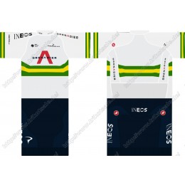 Team INEOS Grenadier 2021 UCI World Champion Fahrradbekleidung Satz Fahrradtrikot Kurzarm Trikot Und Kurz Radhose UBZPQ Team INEOS Grenadier 2021 UCI World Champion Fahrradbekleidung Satz Fahrradtrikot Kurzarm Trikot Und Kurz Radhose UBZPQ