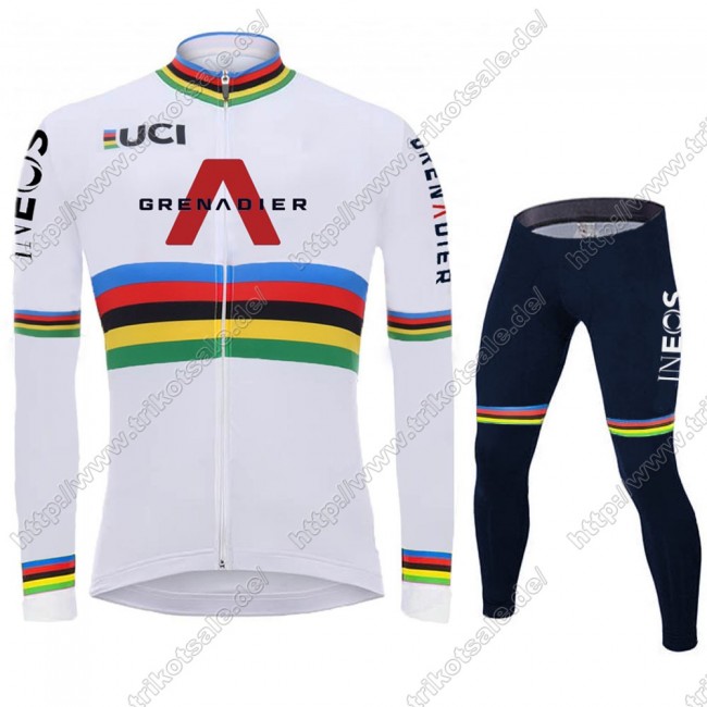 Team INEOS Grenadier UCI World Champion 2021 Herren Fahrradbekleidung Radtrikot Langarm+Lang Trägerhose GUDQJ Team INEOS Grenadier UCI World Champion 2021 Herren Fahrradbekleidung Radtrikot Langarm+Lang Trägerhose GUDQJ
