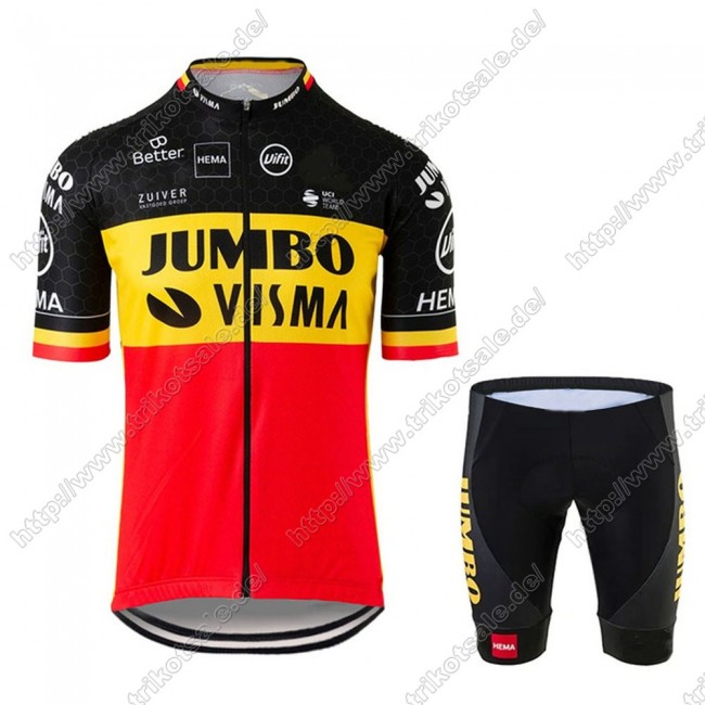 Jumbo Visma 2021 Beligum Fahrradbekleidung Satz Fahrradtrikot Kurzarm Trikot Und Kurz Radhose QGCLM Jumbo Visma 2021 Beligum Fahrradbekleidung Satz Fahrradtrikot Kurzarm Trikot Und Kurz Radhose QGCLM
