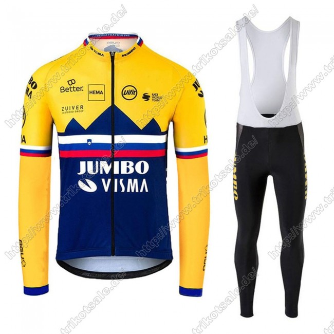 Jumbo Visma 2021 SLOVAKIAN Fahrradbekleidung Radtrikot Langarm+Lang Trägerhose TTEJX Jumbo Visma 2021 SLOVAKIAN Fahrradbekleidung Radtrikot Langarm+Lang Trägerhose TTEJX