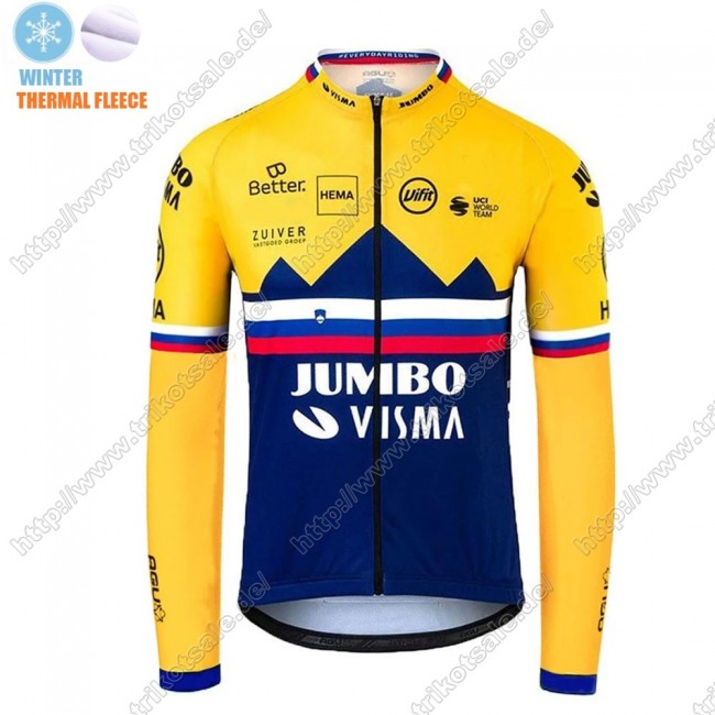 Winter Thermal Fleece Jumbo Visma 2021 SLOVAKIAN Fahrradbekleidung Radtrikot Langarm SALVM Winter Thermal Fleece Jumbo Visma 2021 SLOVAKIAN Fahrradbekleidung Radtrikot Langarm SALVM