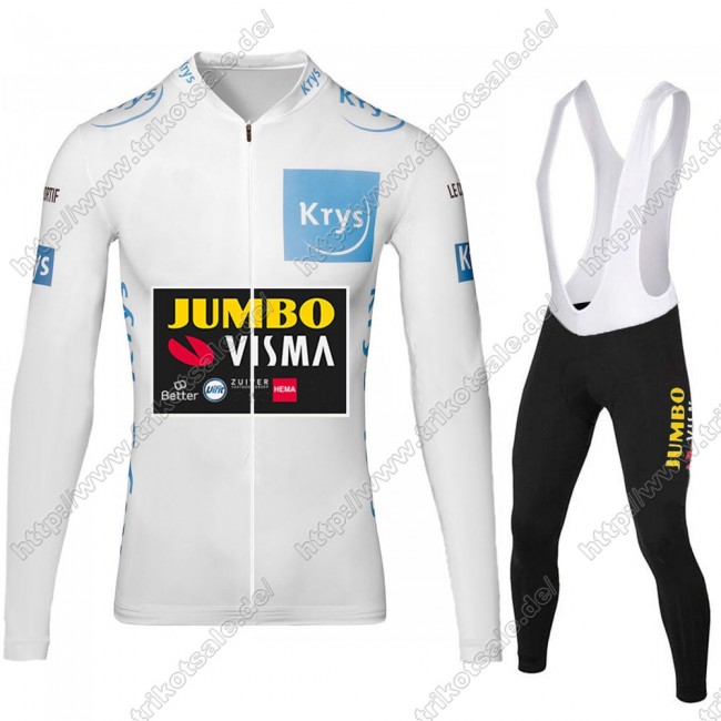 Jumbo Visma 2021 White Fahrradbekleidung Radtrikot Langarm+Collant Cycliste QPGQI Jumbo Visma 2021 White Fahrradbekleidung Radtrikot Langarm+Collant Cycliste QPGQI