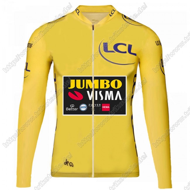 Jumbo Visma 2021 Tour De France Fahrradbekleidung Radtrikot Langarm ROWOQ Jumbo Visma 2021 Tour De France Fahrradbekleidung Radtrikot Langarm ROWOQ