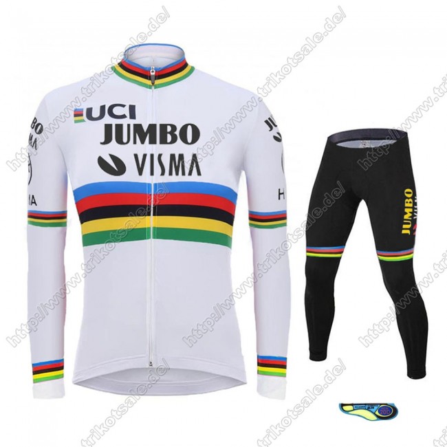 Team Jumbo Visma UCI World Champion 2021 Fahrradbekleidung Radtrikot Langarm+Lang Trägerhose ZPAMI Team Jumbo Visma UCI World Champion 2021 Fahrradbekleidung Radtrikot Langarm+Lang Trägerhose ZPAMI