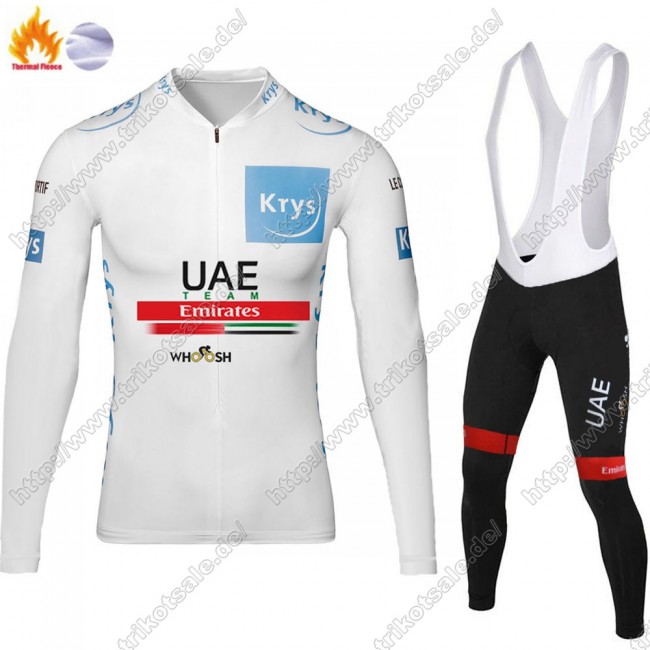 Winter Thermal Fleece UAE EMIRATES Tour De France 2021 Fahrradbekleidung Radtrikot Langarm+Lang Trägerhose IQKWN Winter Thermal Fleece UAE EMIRATES Tour De France 2021 Fahrradbekleidung Radtrikot Langarm+Lang Trägerhose IQKWN