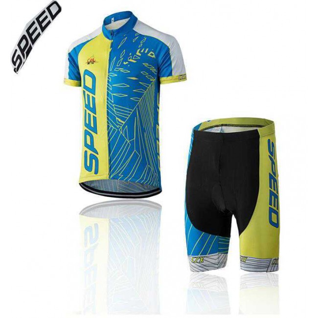 2016 Speed Korte mouw+Fietsbroeken Korte blau gele WS80I 2016 Speed Korte mouw+Fietsbroeken Korte blau gele WS80I