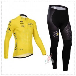 Tour de France le coq sportif 2014 Fahrradbekleidung Radtrikot Langarmen gelb+Lange Fahrradhose JVKNX Tour de France le coq sportif 2014 Fahrradbekleidung Radtrikot Langarmen gelb+Lange Fahrradhose JVKNX