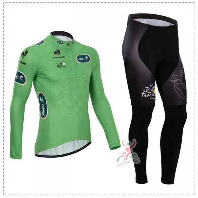Tour de France le coq sportif 2014 Set Fahrradbekleidung Radtrikot Langarmen grün+Lange Fahrradhose G0R4Y Tour de France le coq sportif 2014 Set Fahrradbekleidung Radtrikot Langarmen grün+Lange Fahrradhose G0R4Y
