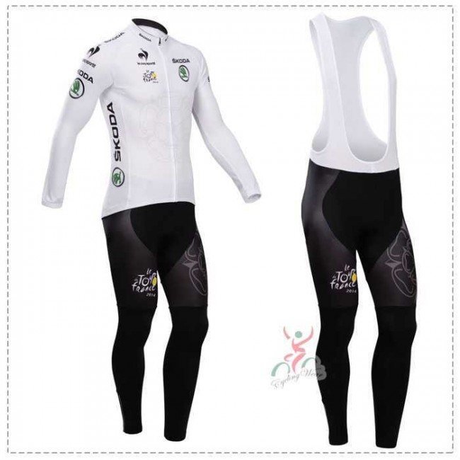 Tour de France le coq sportif 2014 Fahrradbekleidung Radtrikot Langarm+Lang Trägerhose weiß O9BJY Tour de France le coq sportif 2014 Fahrradbekleidung Radtrikot Langarm+Lang Trägerhose weiß O9BJY