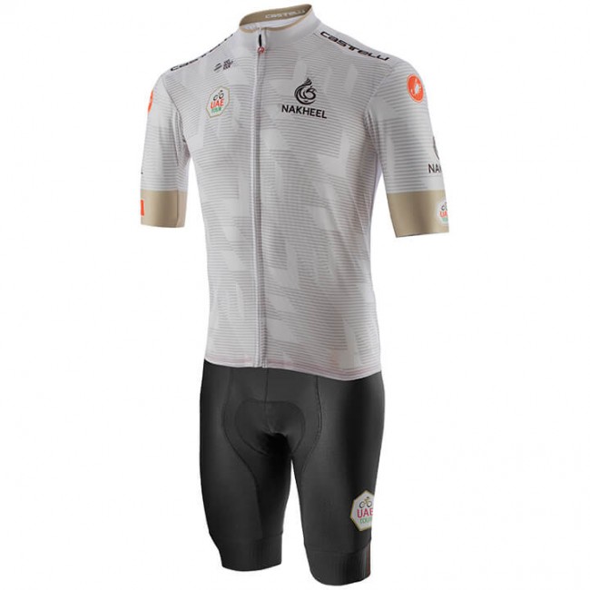 UAE Tour 2020 Fahrradbekleidung Kurzamtrikot+kurze Radhose Weiß UAE Tour 2020 Fahrradbekleidung Kurzamtrikot+kurze Radhose Weiß