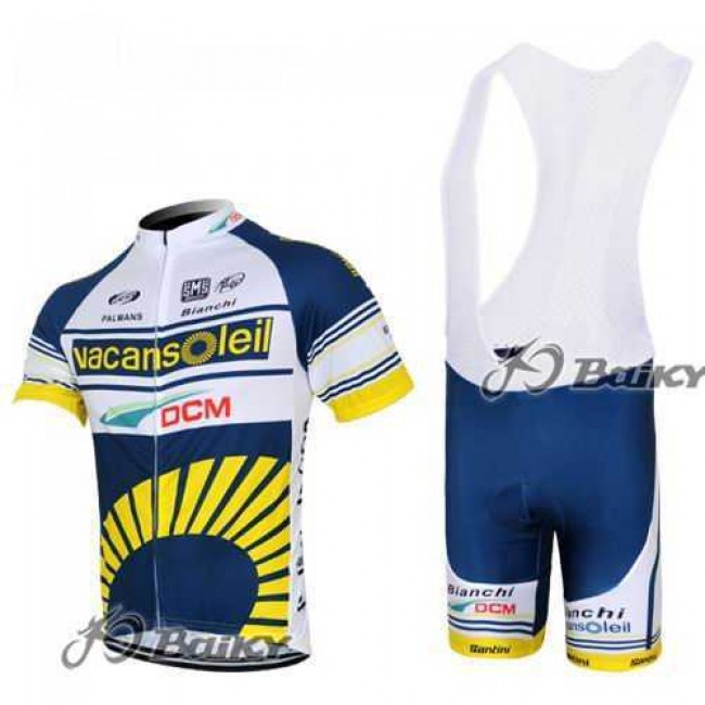 2012 Vacansoleil-DCM Fahrradbekleidung Radteamtrikot Kurzarm+Kurz Radhose Kaufen weiß blau gelb ADPSW 2012 Vacansoleil-DCM Fahrradbekleidung Radteamtrikot Kurzarm+Kurz Radhose Kaufen weiß blau gelb ADPSW