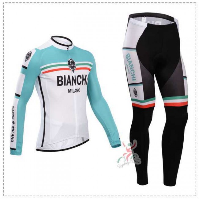 Bianchi 2014 Fahrradbekleidung Set Langarmtrikot+Lange Radhose weiß blau DYT3R Bianchi 2014 Fahrradbekleidung Set Langarmtrikot+Lange Radhose weiß blau DYT3R