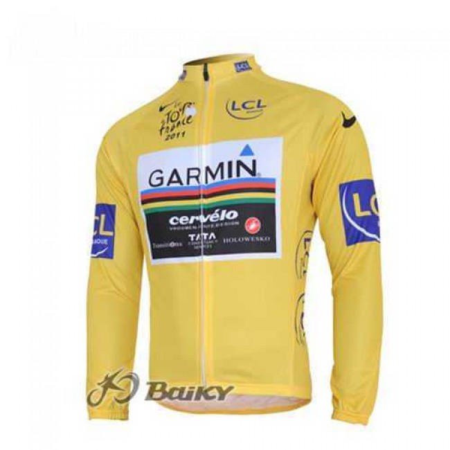 Garmin Cervelo Pro Team Radtrikot Langarm gelb 12DDT Garmin Cervelo Pro Team Radtrikot Langarm gelb 12DDT