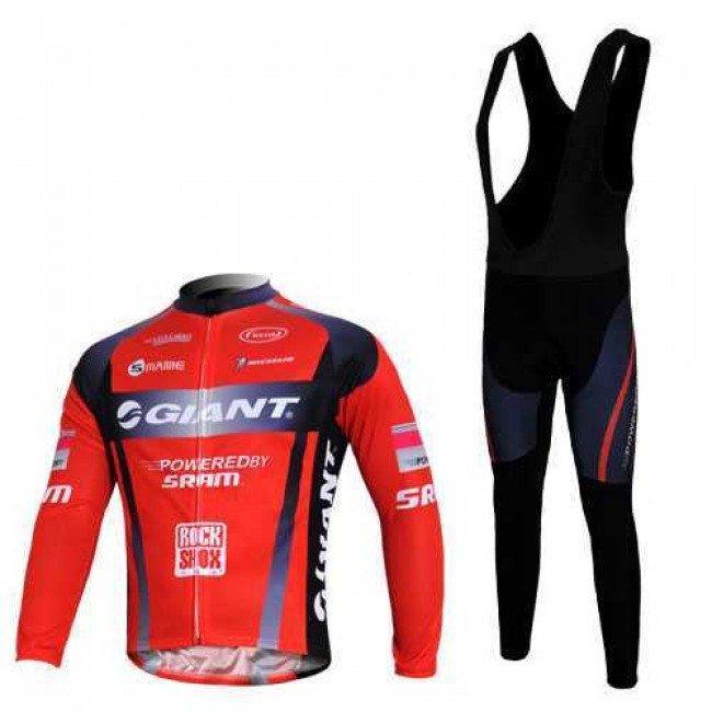Giant Sram Pro Team Fahrradbekleidung Set Langarmtrikot+Lange Trägerhose Rot Schwarz 3UISM Giant Sram Pro Team Fahrradbekleidung Set Langarmtrikot+Lange Trägerhose Rot Schwarz 3UISM