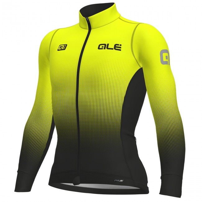 Ale PRS Dots DWR-gelb Fahrradbekleidung Radtrikot Langarm 1OP2M Ale PRS Dots DWR-gelb Fahrradbekleidung Radtrikot Langarm 1OP2M