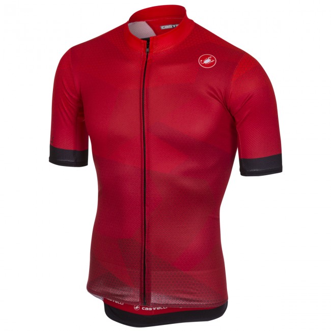 Castelli Flusso Rot Fahrradbekleidung Radtrikot AUTFR Castelli Flusso Rot Fahrradbekleidung Radtrikot AUTFR