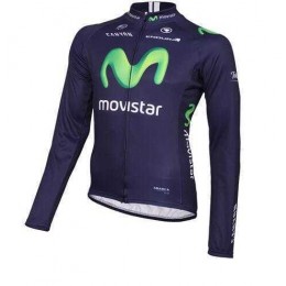 2016 Movistar Fahrradbekleidung Radtrikot Langarm vliezen blau 3G23L 2016 Movistar Fahrradbekleidung Radtrikot Langarm vliezen blau 3G23L