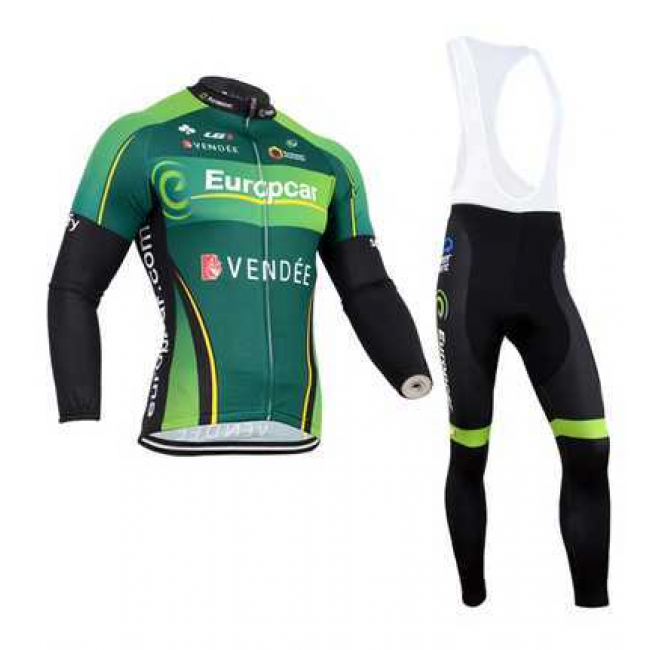 2014 Europcar Fahrradbekleidung Set Langarmtrikot+Lange Trägerhose grün Schwarz XE67Z 2014 Europcar Fahrradbekleidung Set Langarmtrikot+Lange Trägerhose grün Schwarz XE67Z