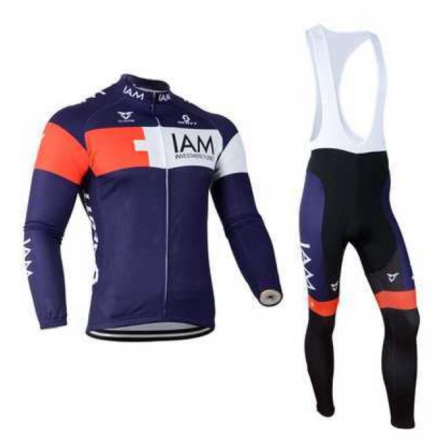 2014 IAM Scott Fahrradbekleidung Set Langarmtrikot+Lange Trägerhose blau YI5YY 2014 IAM Scott Fahrradbekleidung Set Langarmtrikot+Lange Trägerhose blau YI5YY