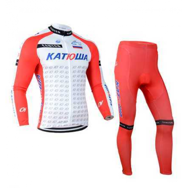 2014 Katusha Fahrradbekleidung Set Langarmtrikot+Lange Radhose Rot weiß RN9P4 2014 Katusha Fahrradbekleidung Set Langarmtrikot+Lange Radhose Rot weiß RN9P4