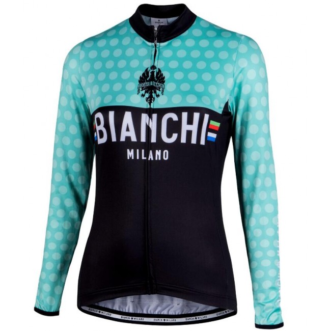 BIANCHI MILANO TERMENO Damen Schwarz/celeste Fahrradbekleidung Radtrikot Langarm UD7T8 BIANCHI MILANO TERMENO Damen Schwarz/celeste Fahrradbekleidung Radtrikot Langarm UD7T8