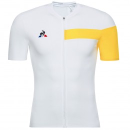 Le Coq Sportif Optical gelb weiß Fahrradbekleidung Radtrikot X6O7X Le Coq Sportif Optical gelb weiß Fahrradbekleidung Radtrikot X6O7X