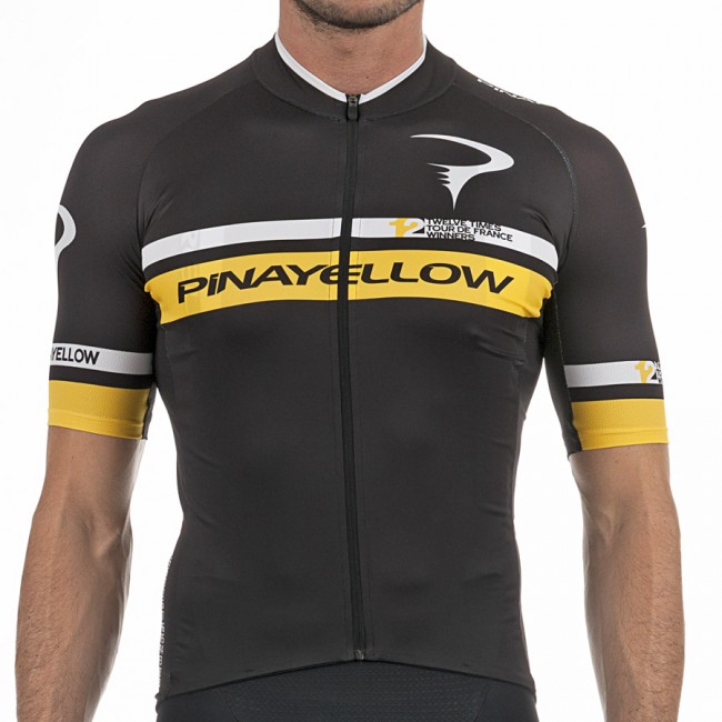 Pinarello 12th Tour de France Fahrradbekleidung Radtrikot Schwarz gelb LTYXU Pinarello 12th Tour de France Fahrradbekleidung Radtrikot Schwarz gelb LTYXU