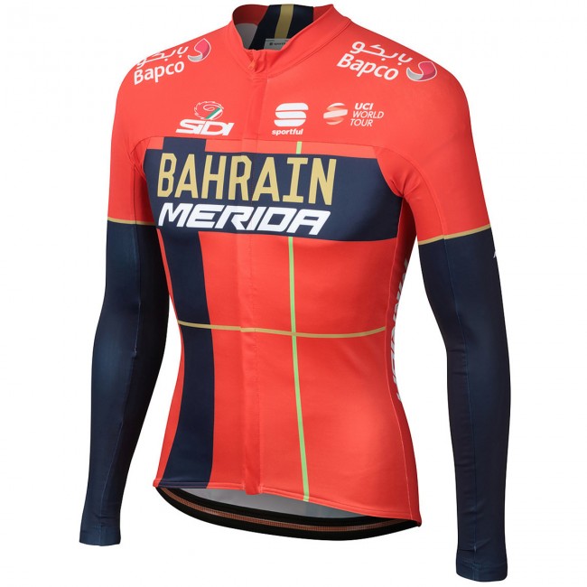 Team Bahrain Merida 2019 Fahrradbekleidung Radtrikot Langarm ULUTD Team Bahrain Merida 2019 Fahrradbekleidung Radtrikot Langarm ULUTD