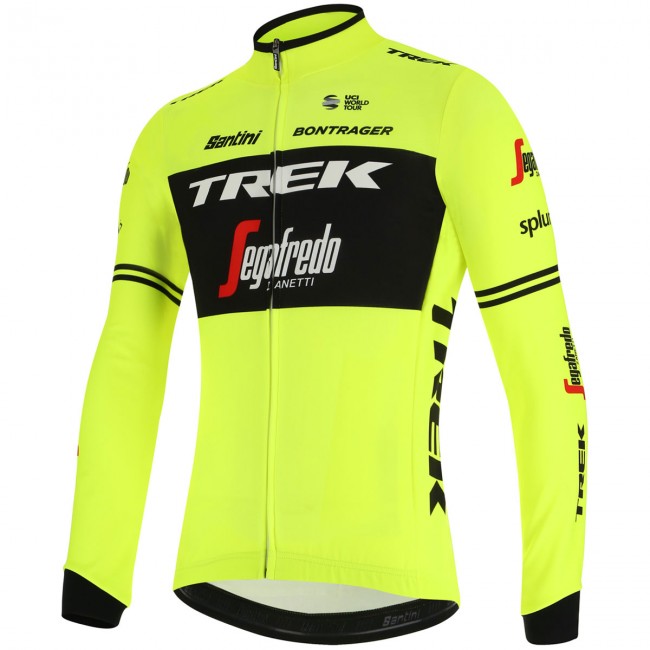 Trek Segafredo 2019 training Fluo gelb Fahrradbekleidung Radtrikot Langarm O17TY Trek Segafredo 2019 training Fluo gelb Fahrradbekleidung Radtrikot Langarm O17TY