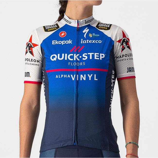 Quick Step-Alpha Vinyl 2022 Competizione Radtrikot Damen kurzarm-Radsport-Profi-Team Quick Step-Alpha Vinyl 2022 Competizione Radtrikot Damen kurzarm-Radsport-Profi-Team