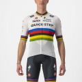 Quick Step-Alpha Vinyl Straßenrad Weltmeister Regenbogentrikot 2022 Competizione Radtrikot kurzarm-Radsport-Profi-Team Quick Step-Alpha Vinyl Straßenrad Weltmeister Regenbogentrikot 2022 Competizione Radtrikot kurzarm-Radsport-Profi-Team