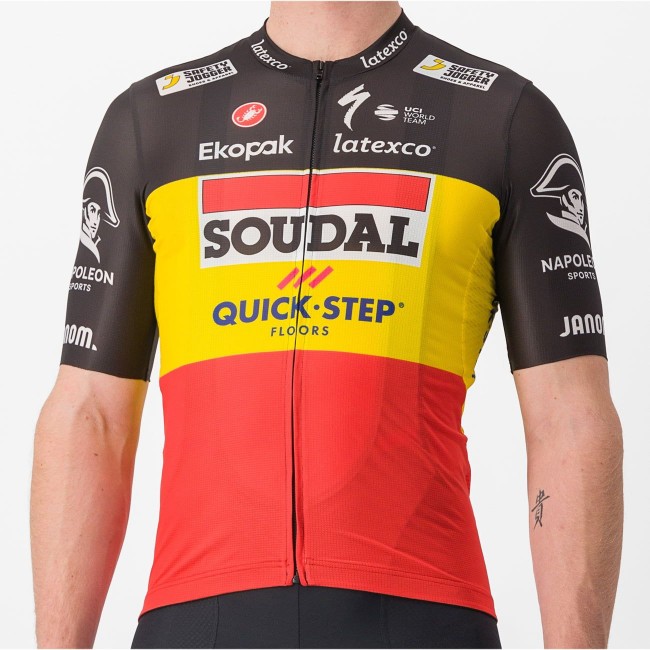 Soudal Quick-Step belgischer Meister 2023 Competizione Radtrikot kurzarm-Radsport-Profi-Team Soudal Quick-Step belgischer Meister 2023 Competizione Radtrikot kurzarm-Radsport-Profi-Team